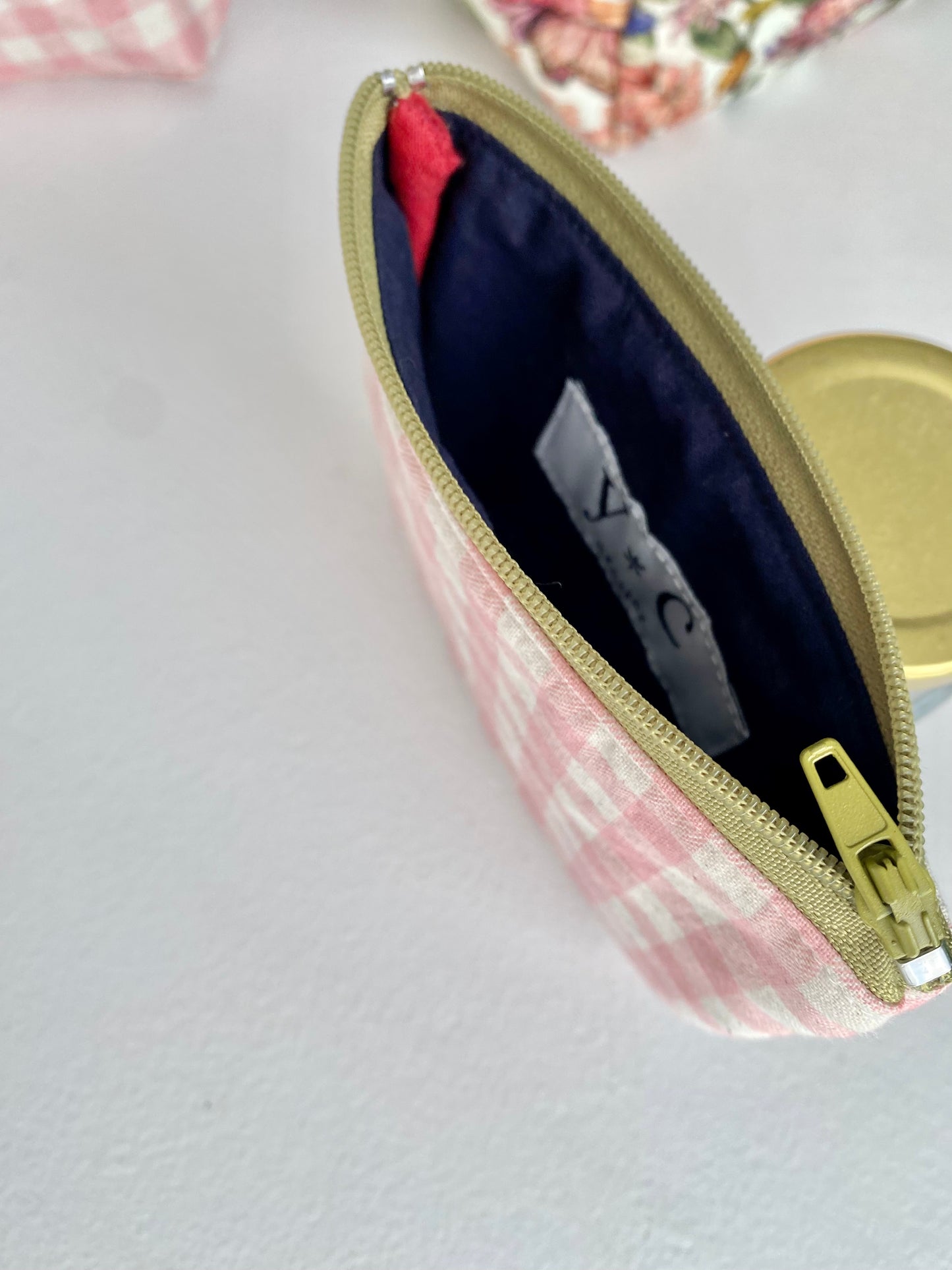 Pink Gingham Check Mini Purse