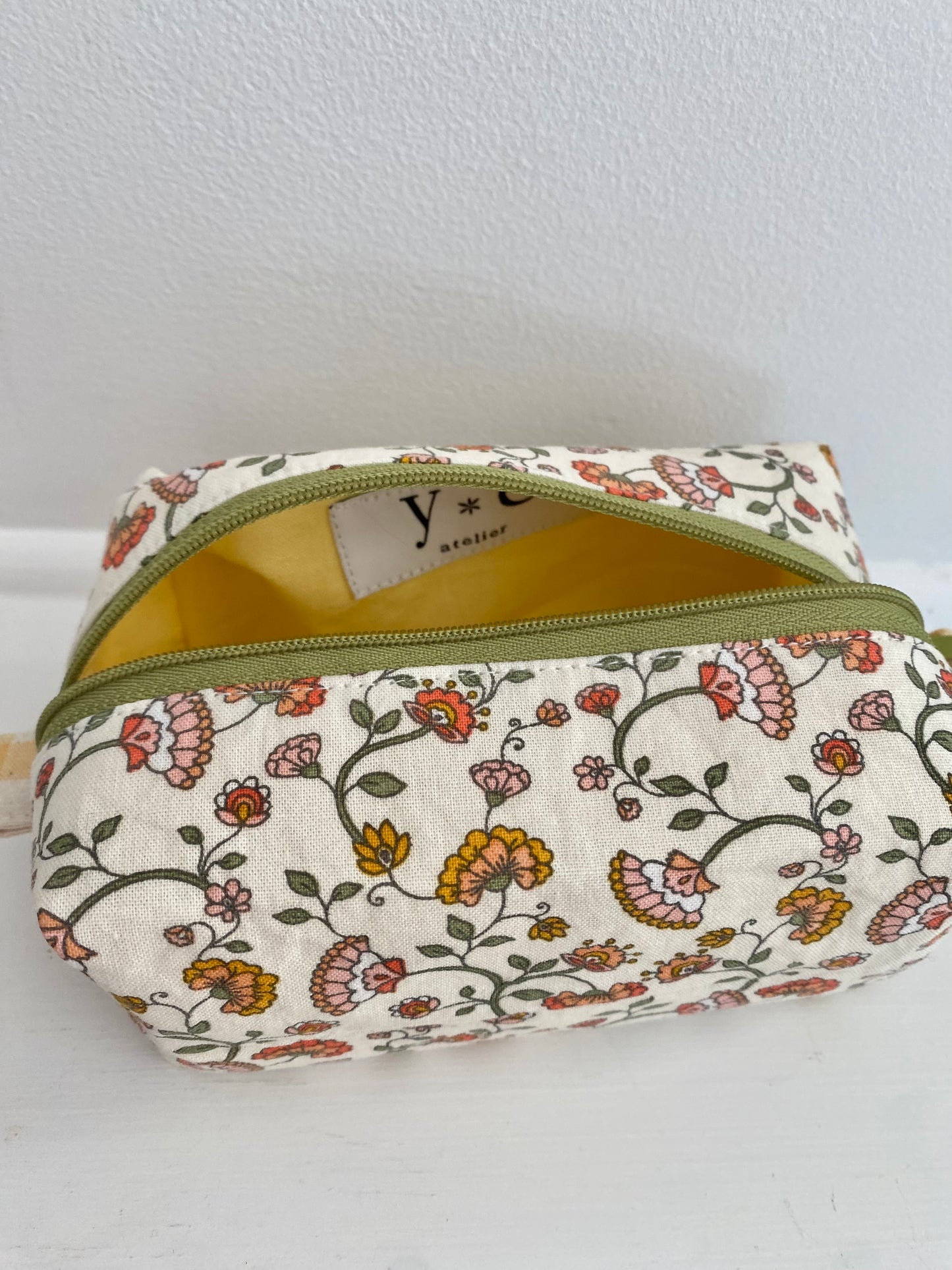 100% Cotton Floral Makeup Pouch