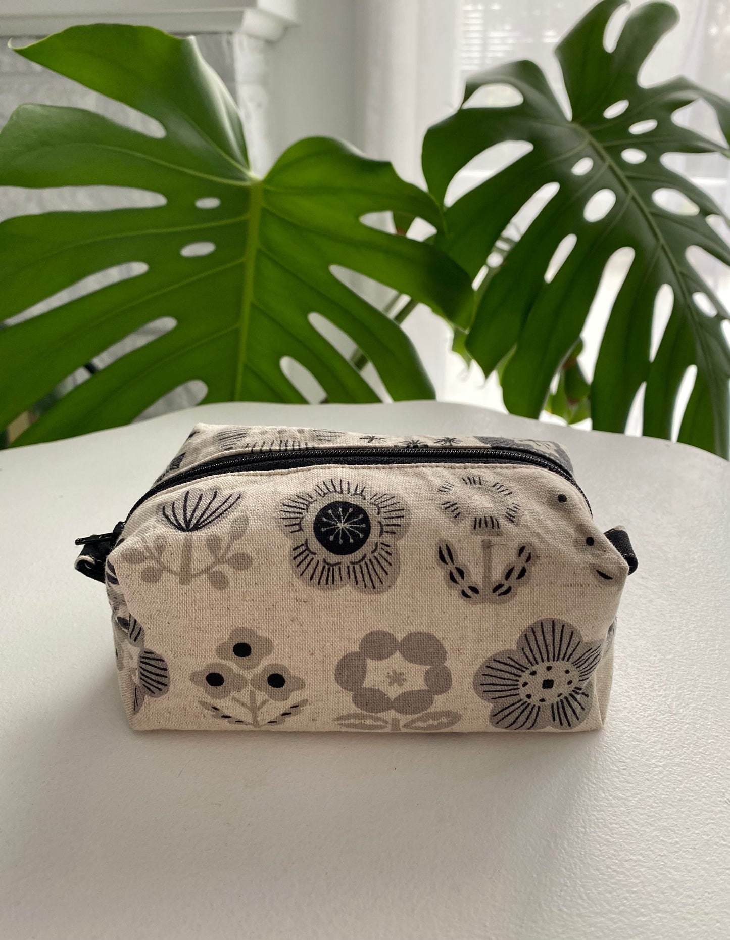 100% Cotton Floral Makeup Pouch