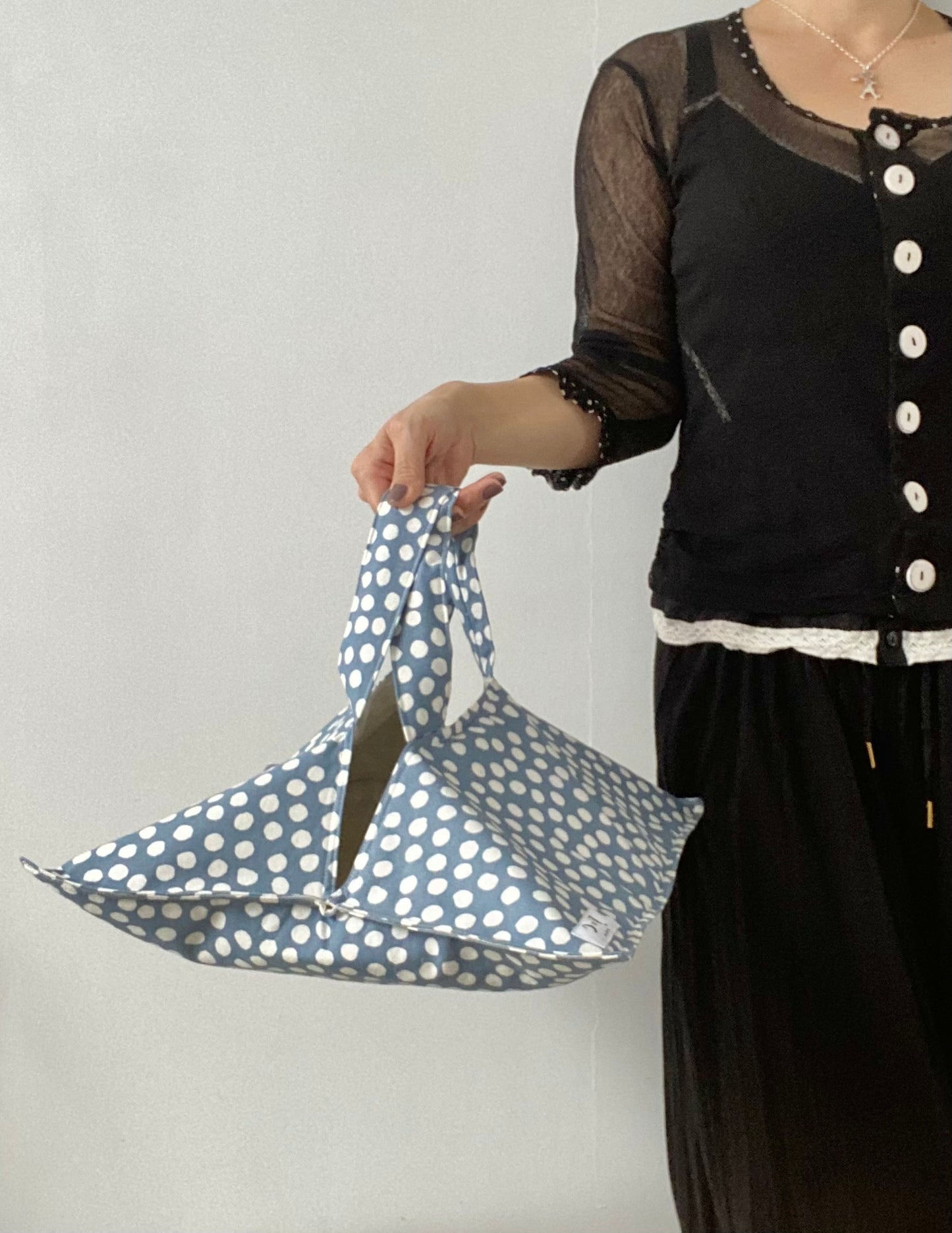 Pie Carrier Tote Bag Dusty blue