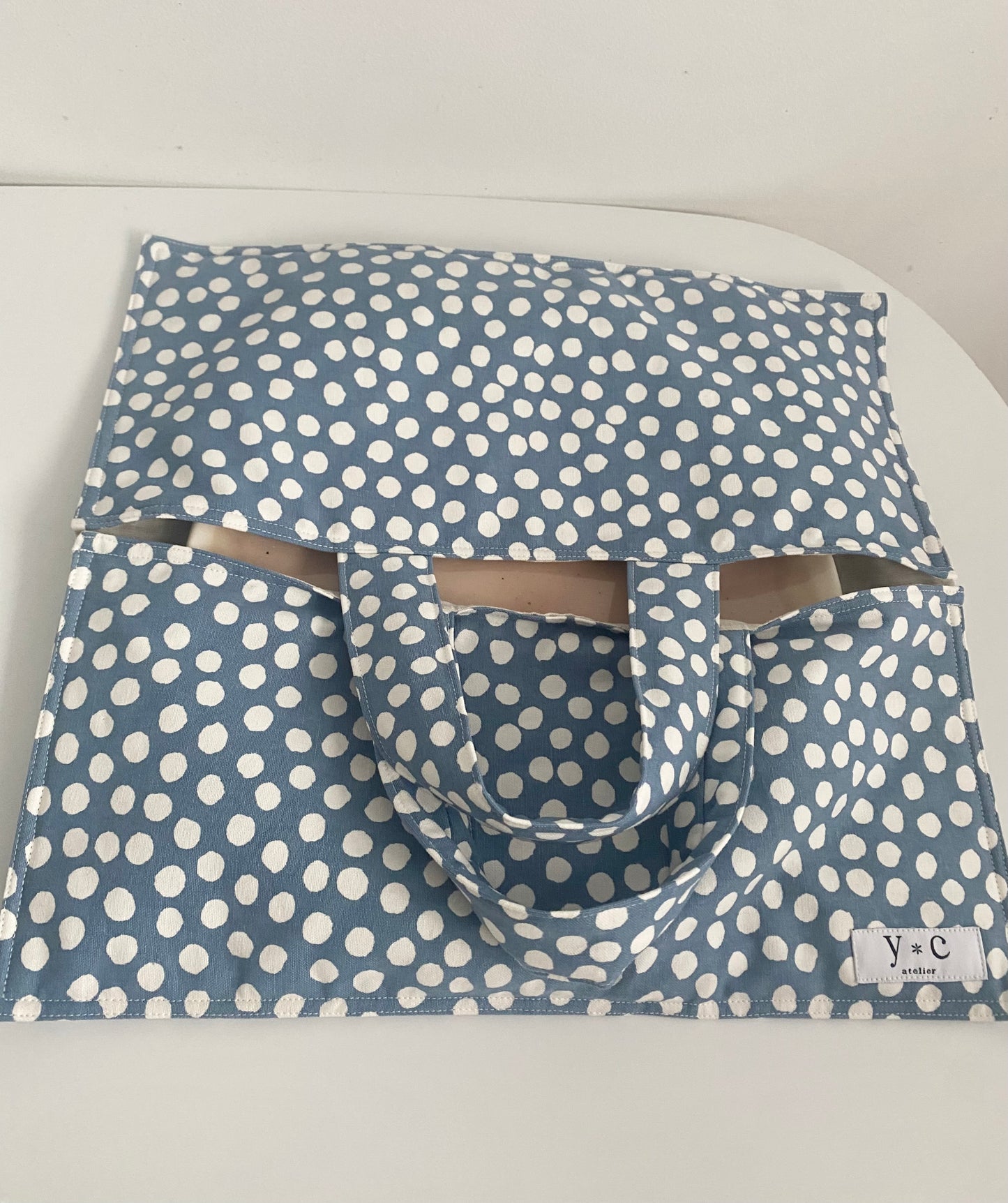 Pie Carrier Tote Bag Dusty blue