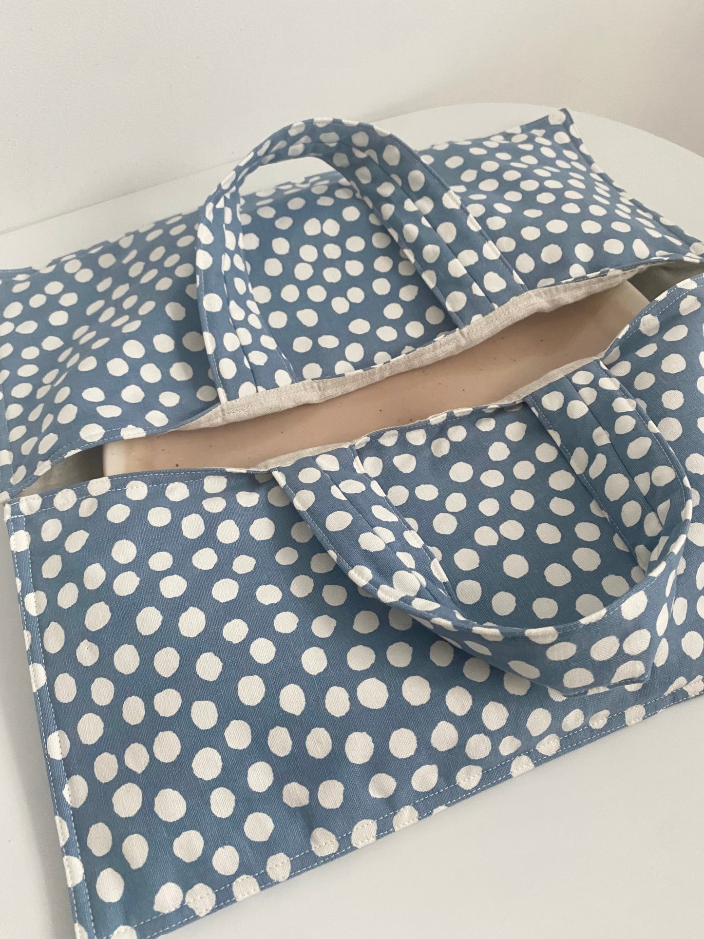 Pie Carrier Tote Bag Dusty blue