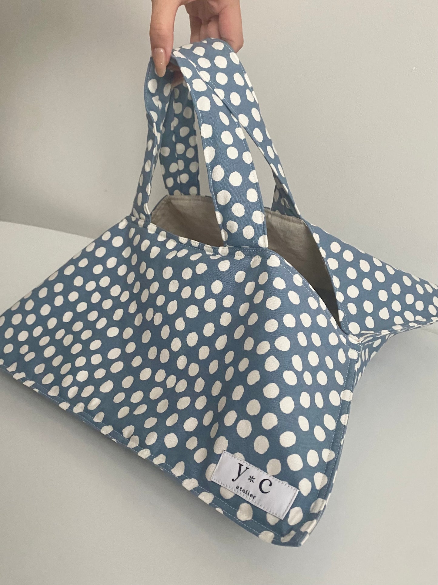 Pie Carrier Tote Bag Dusty blue