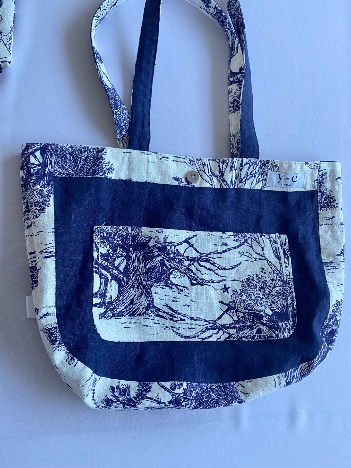 100% Linen Tote Bag “Blue Wonder”
