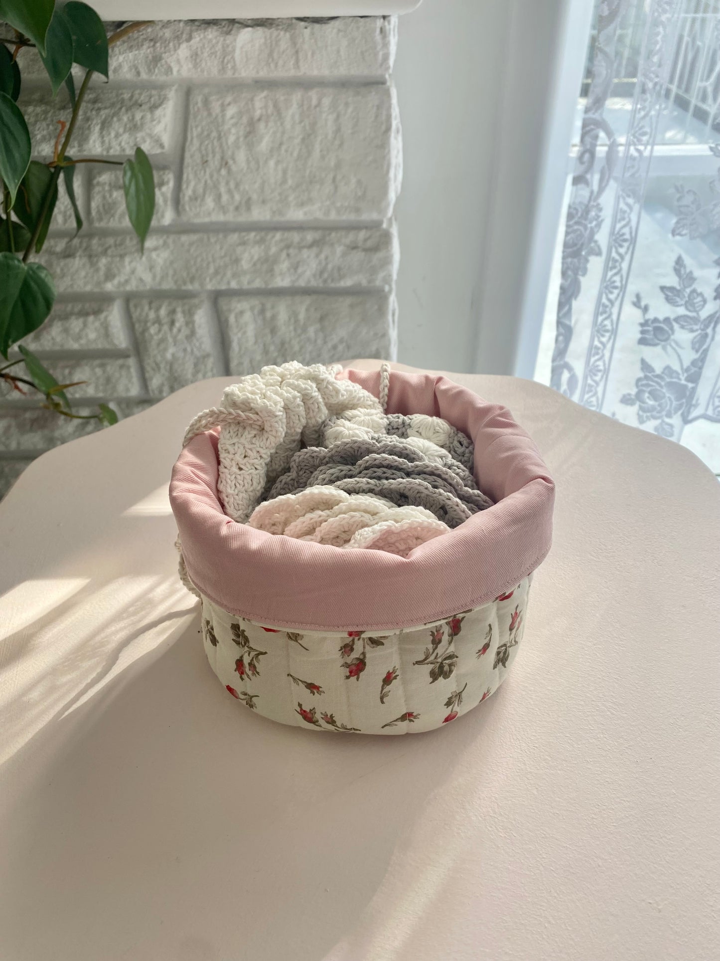 Rosebud Fabric Basket