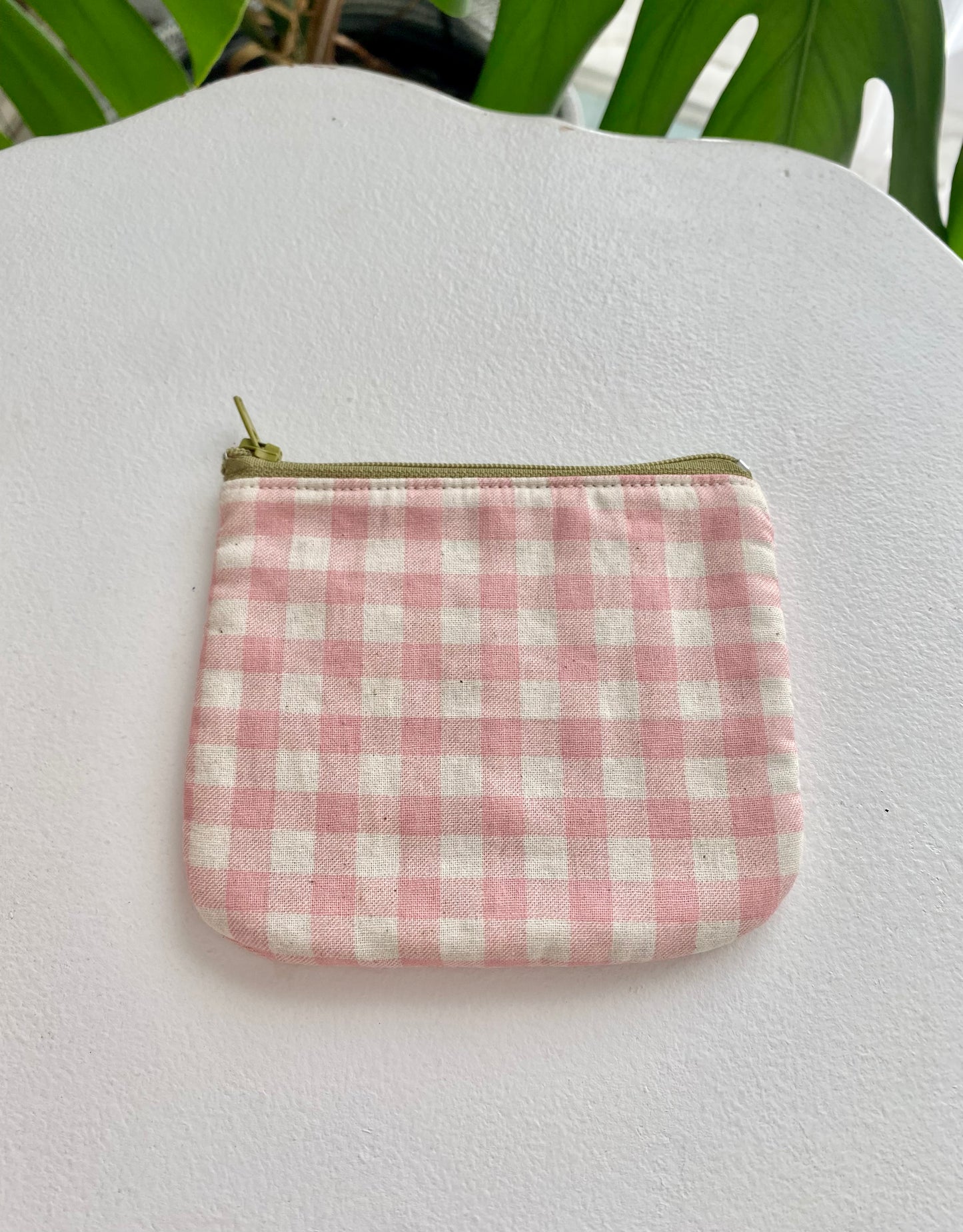 Pink Gingham Check Mini Purse