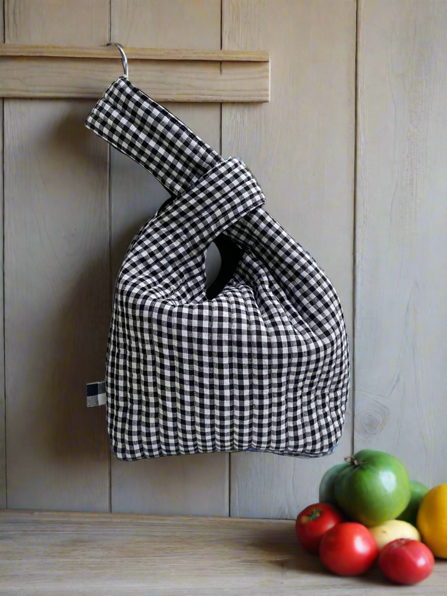 Japanese style Quilted Knot Bag(small gingham)