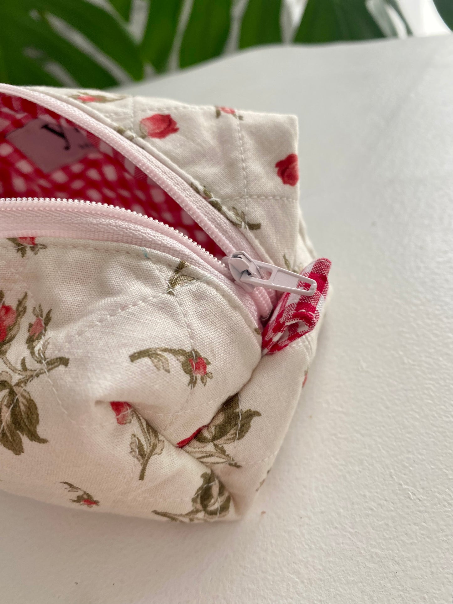 100% Cotton Rosebud Makeup Pouch