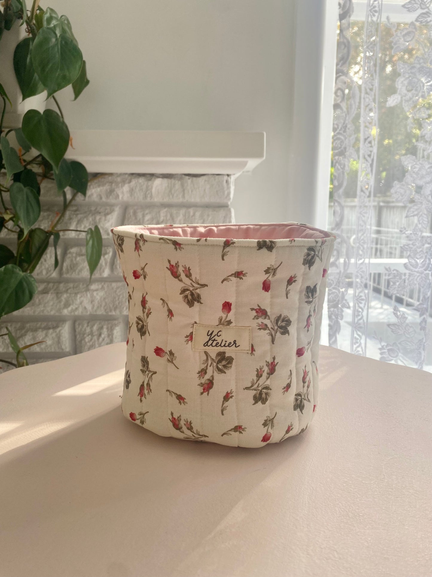Rosebud Fabric Basket