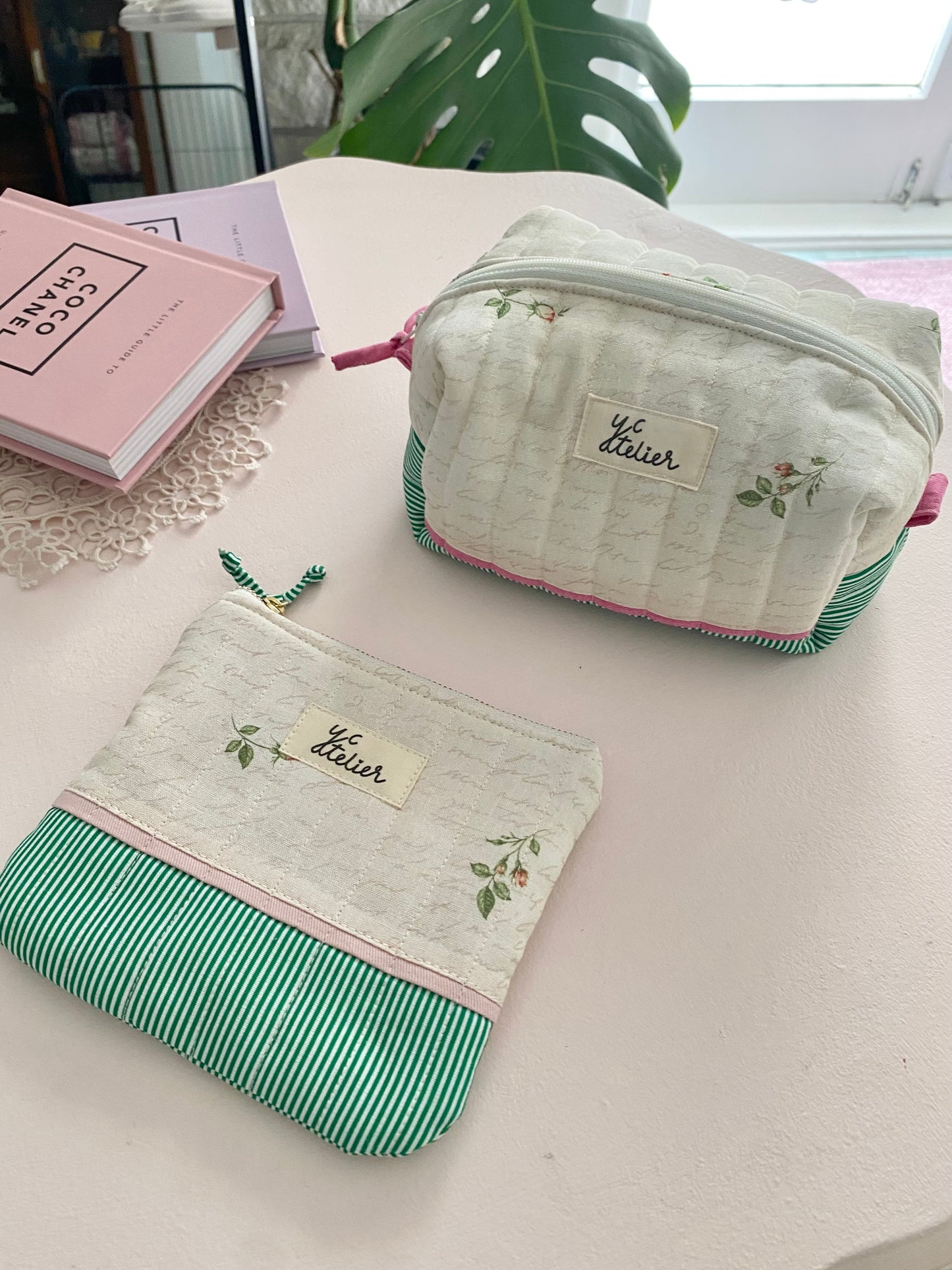 Medium Zipper Pouch & Small Flat Pouch Duo – Rosebud