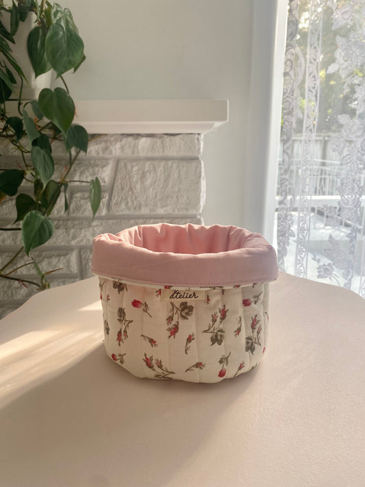 Rosebud Fabric Basket