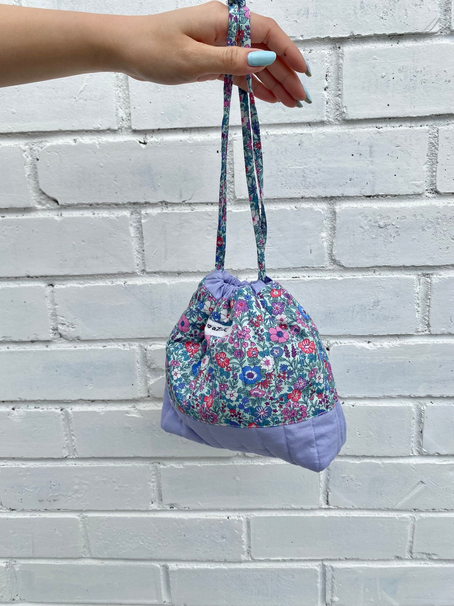 Small Drawstring Bag and Makeup Pouch Duo(Purple)