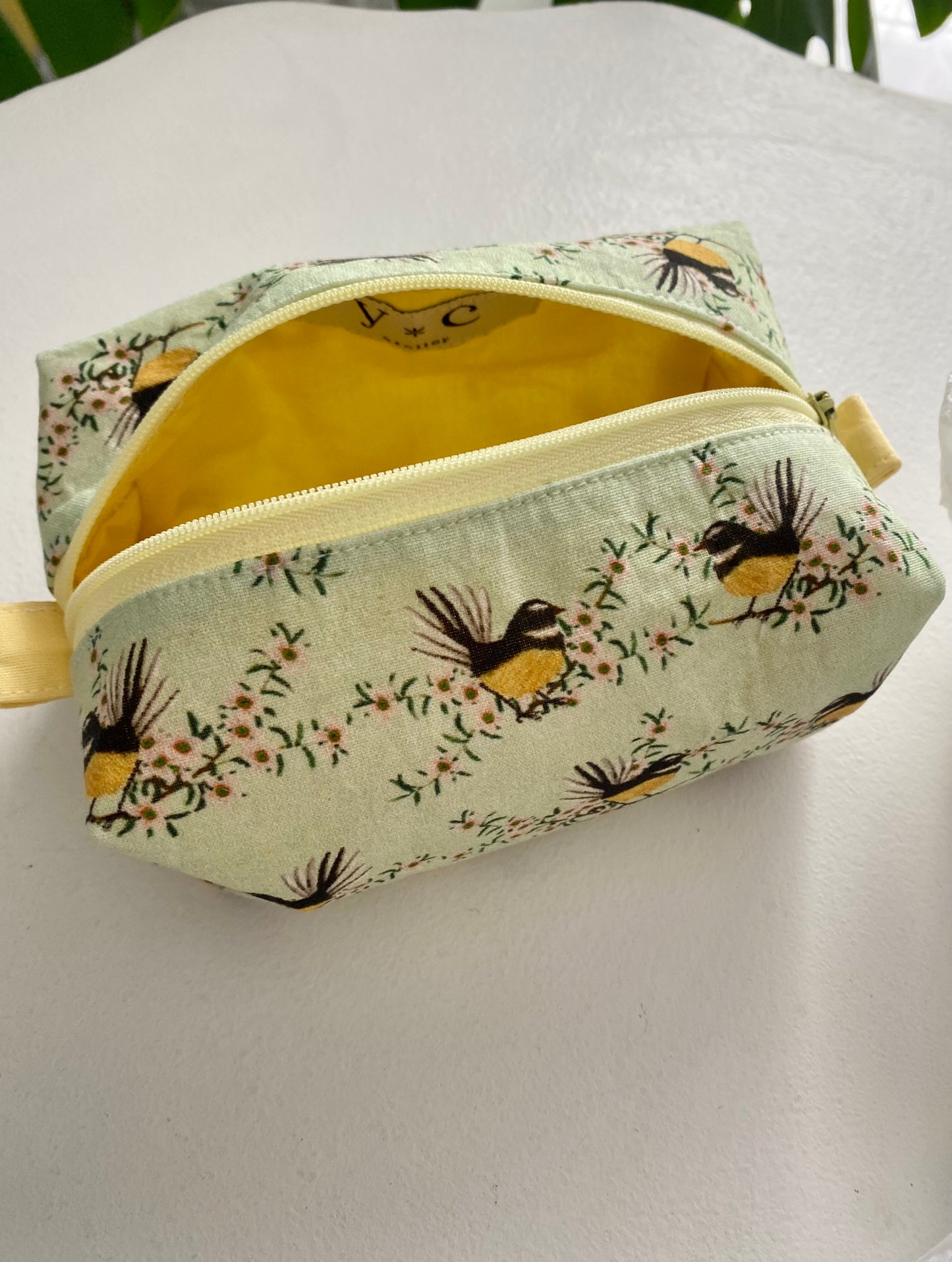 100% Cotton Little Fantail Makeup Pouch