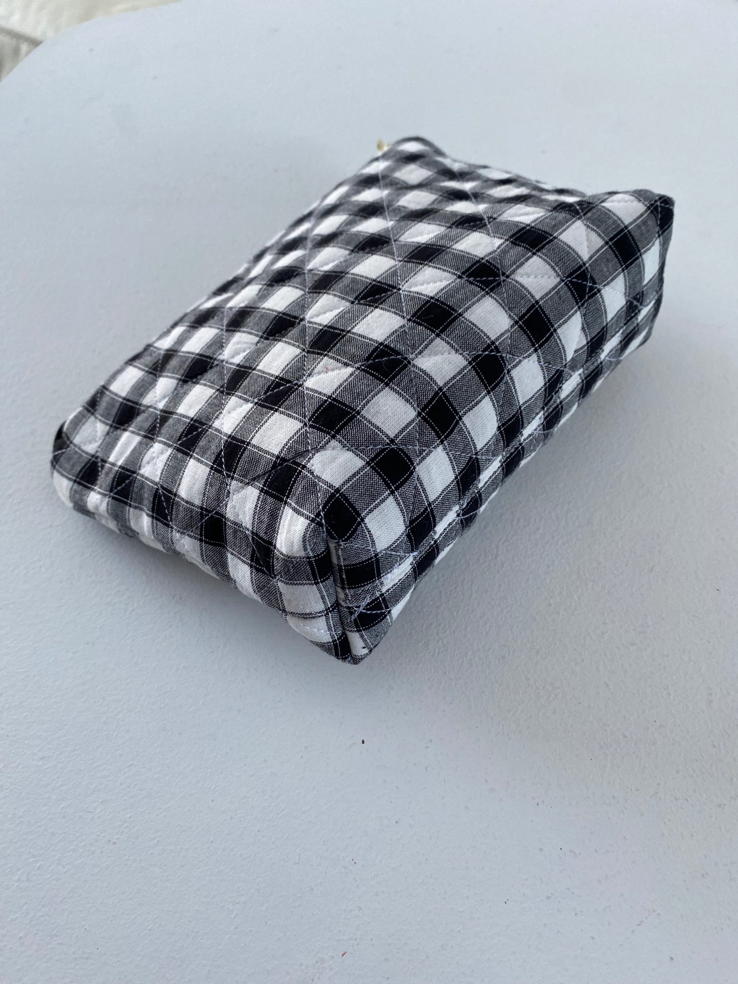 Black and White gingham makeup pouch(small)