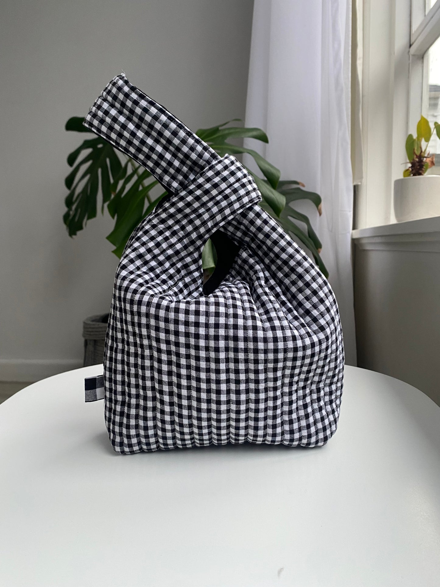 Japanese style Quilted Knot Bag(small gingham)