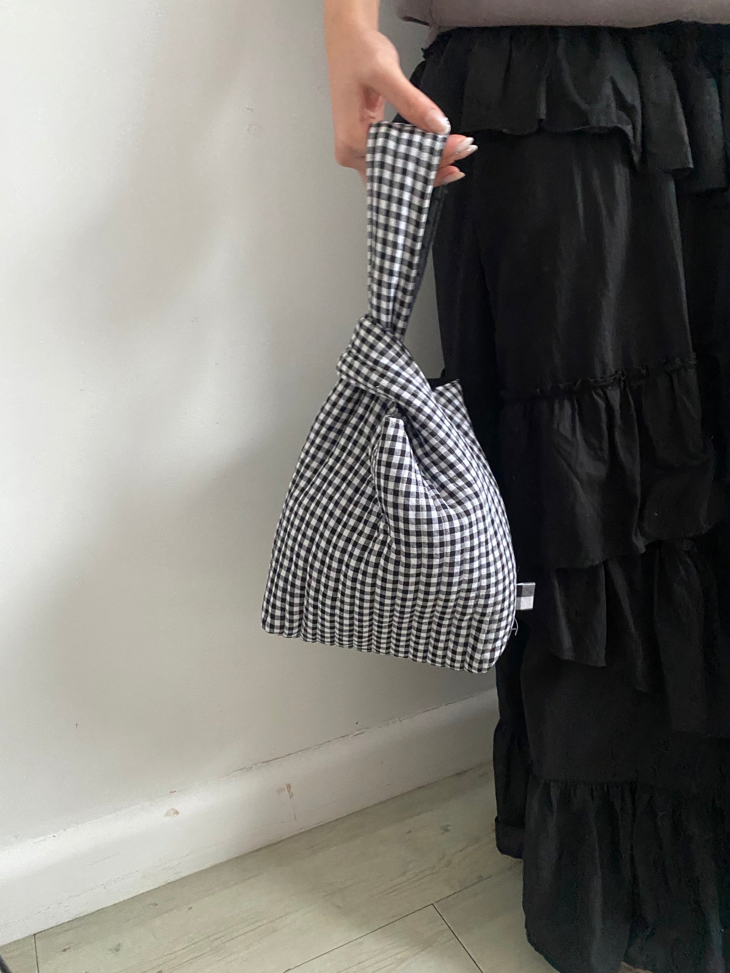 Japanese style Quilted Knot Bag(small gingham)