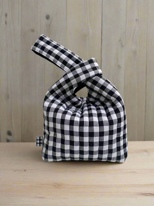 Japanese style Quilted Knot Bag(medium gingham)