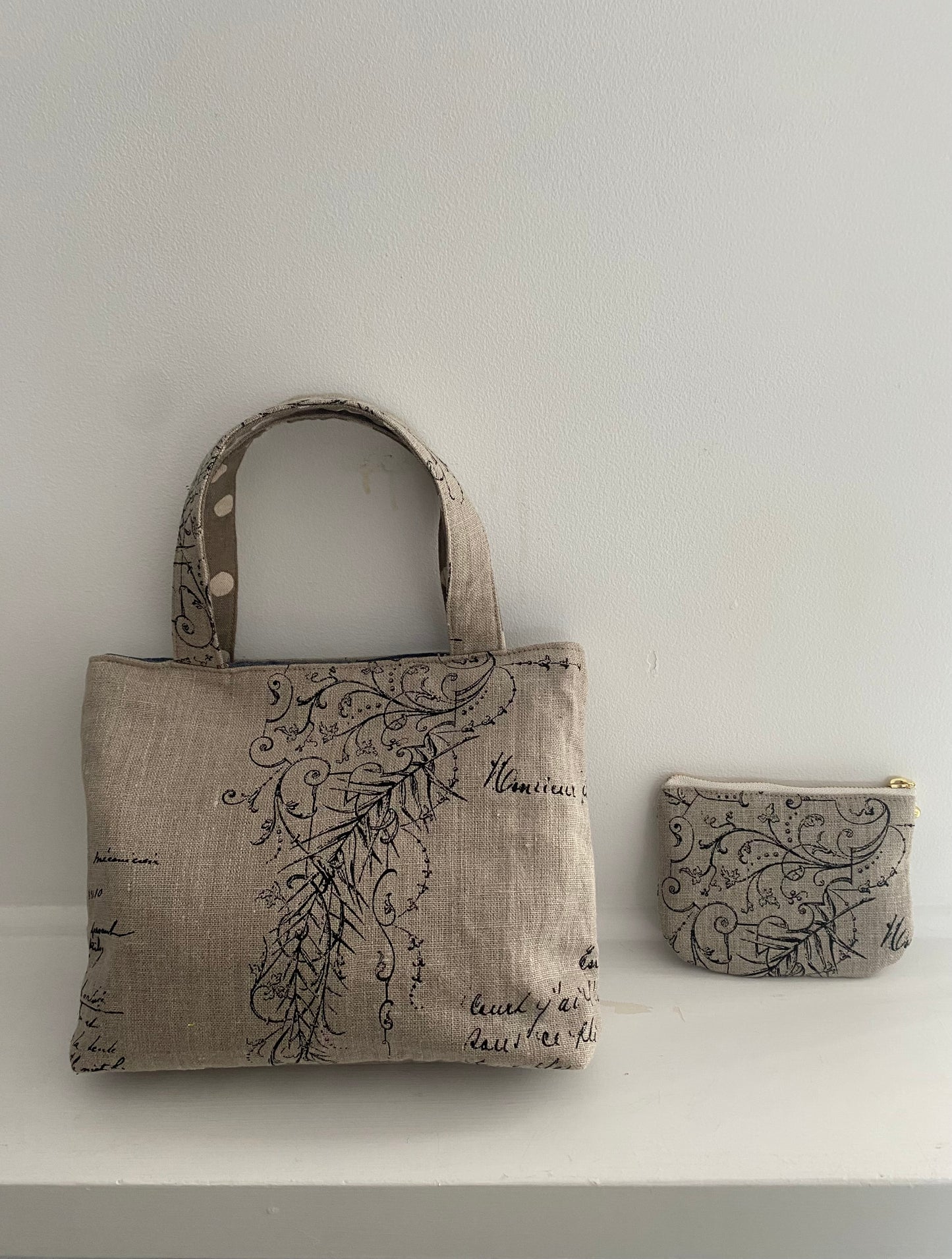 Linen Mini Tote Bag & Mini Purse