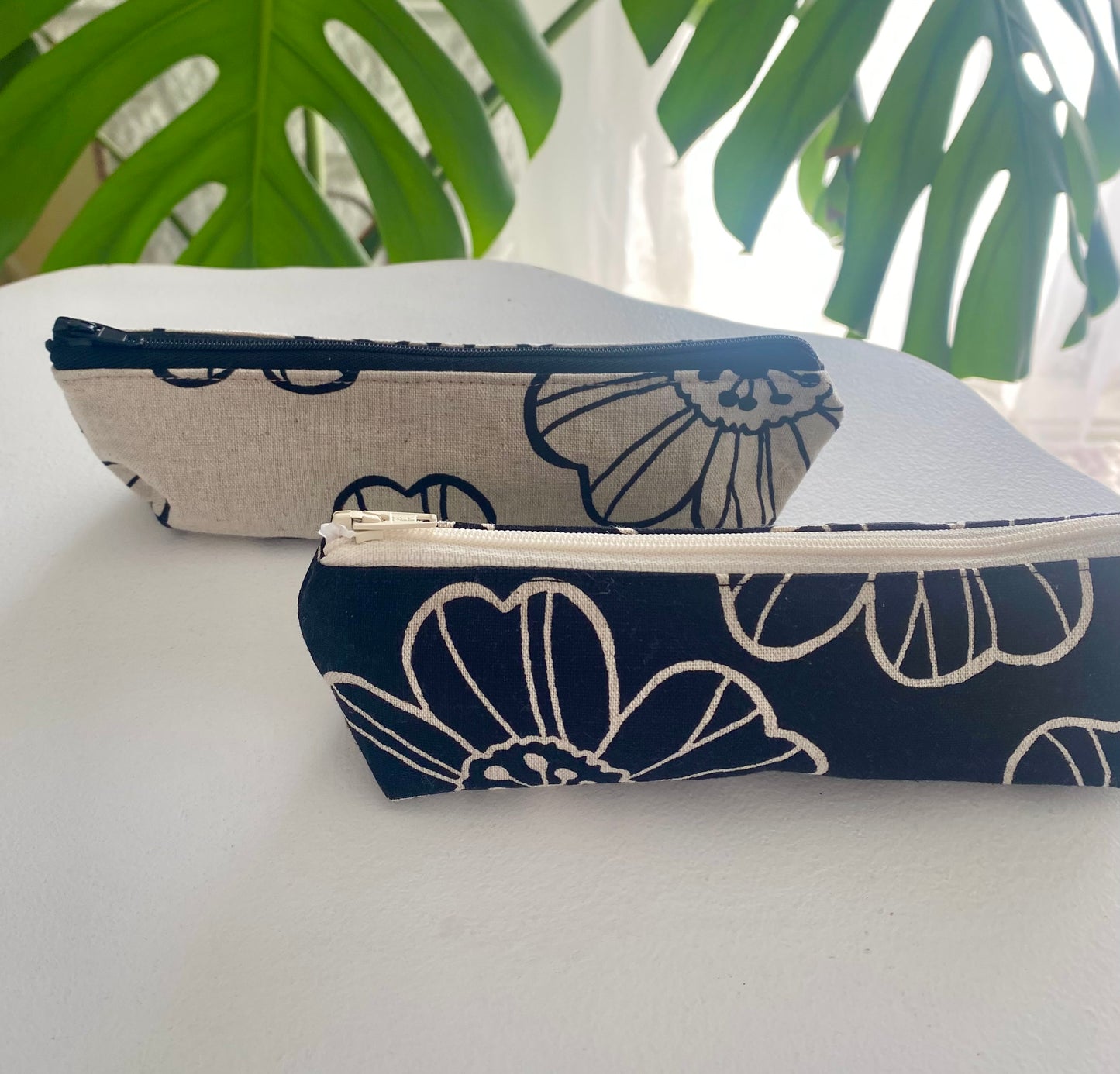 Cotton/Linen Floral Pencil Case