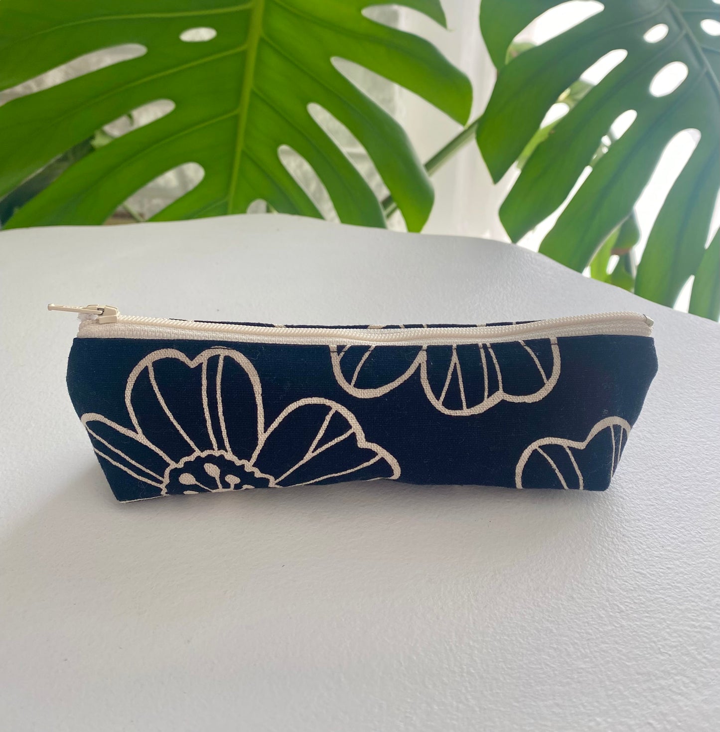 Cotton/Linen Floral Pencil Case