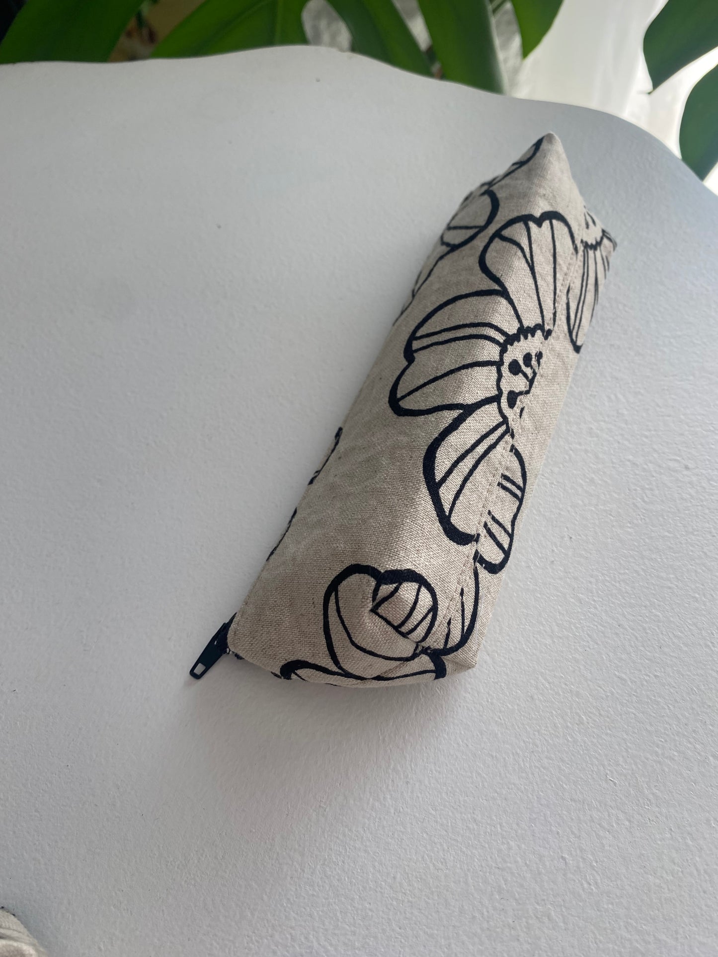 Cotton/Linen Floral Pencil Case
