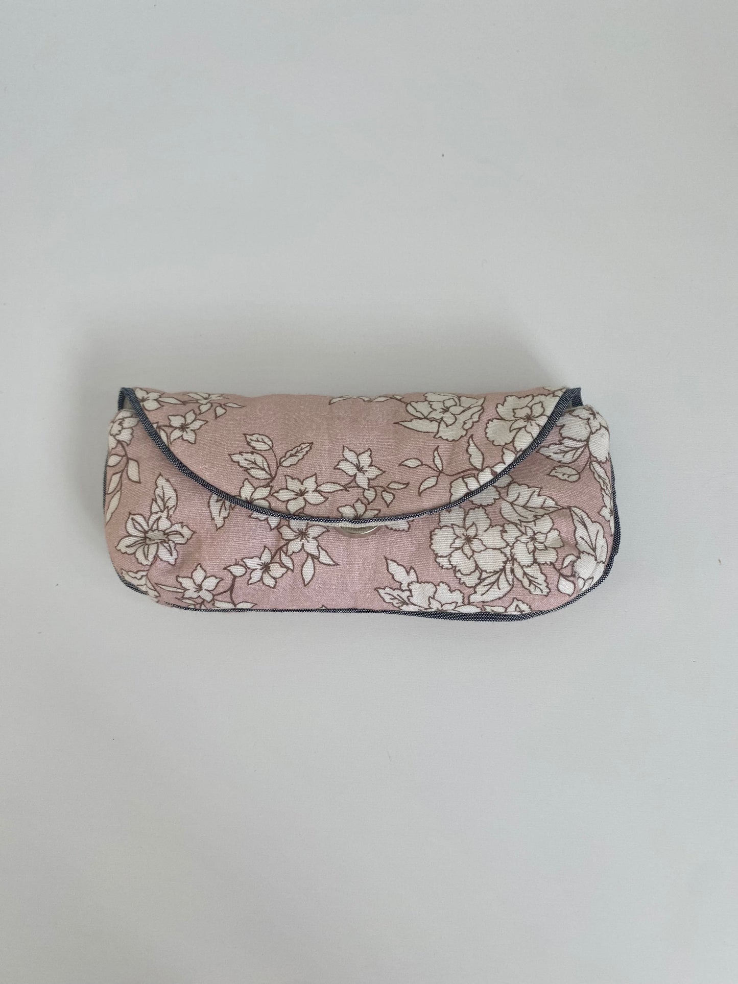 Linen/Cotton Floral in Dusty Pink Glasses Case