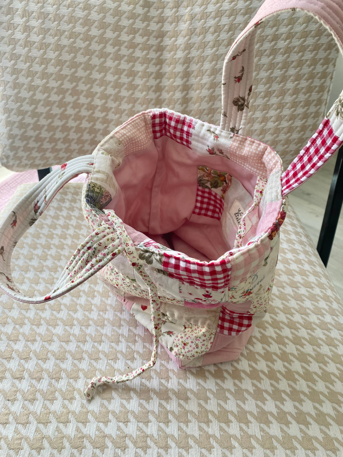 Pink Patchwork Tote Bag