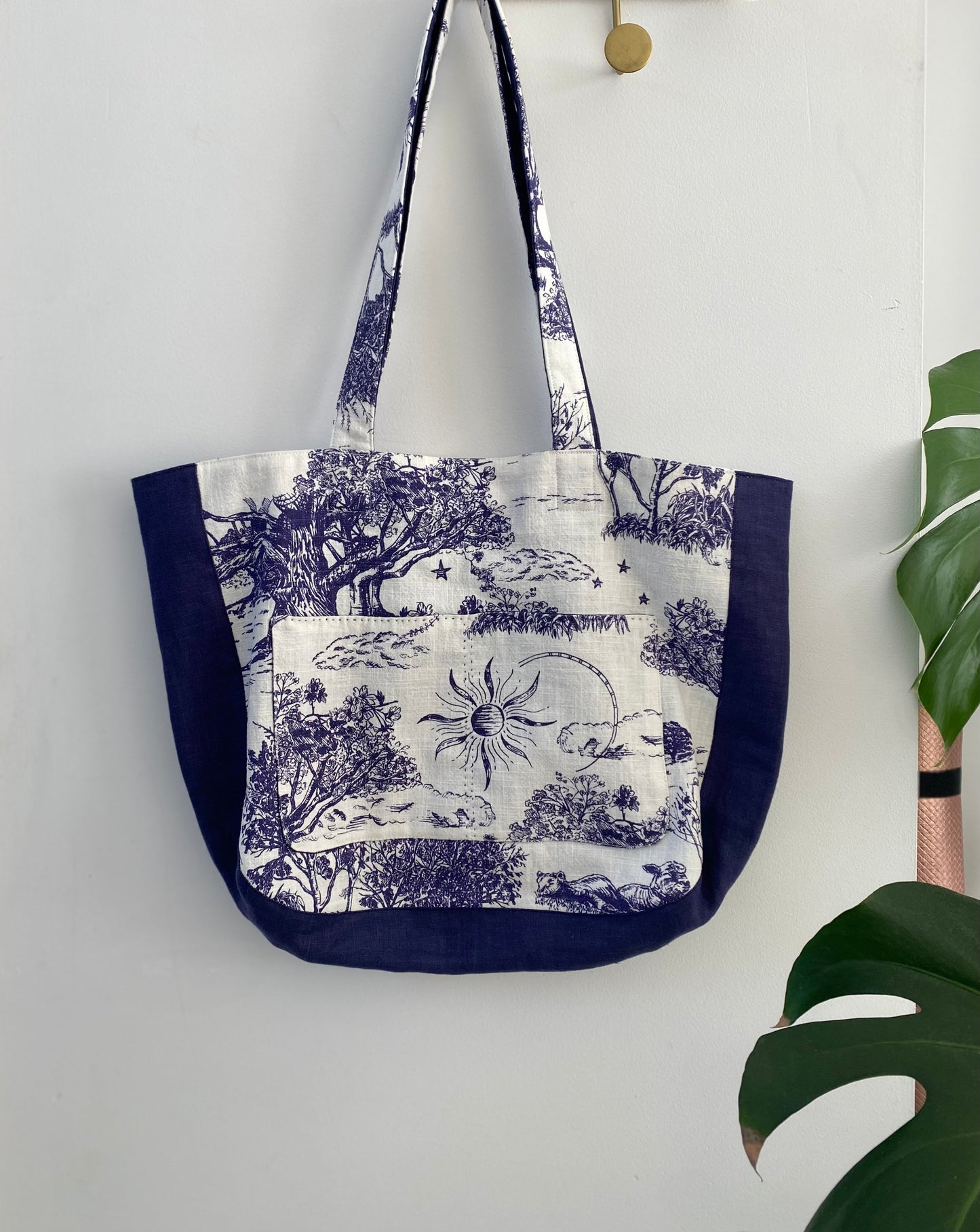 100% Linen Tote Bag “Blue Wonder”