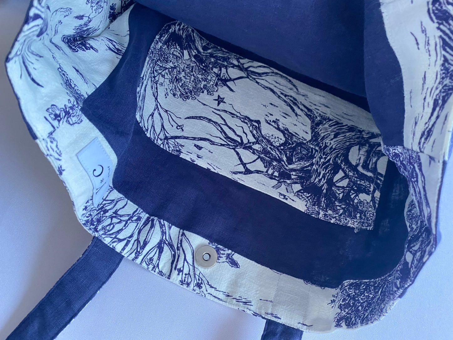 100% Linen Tote Bag “Blue Wonder”